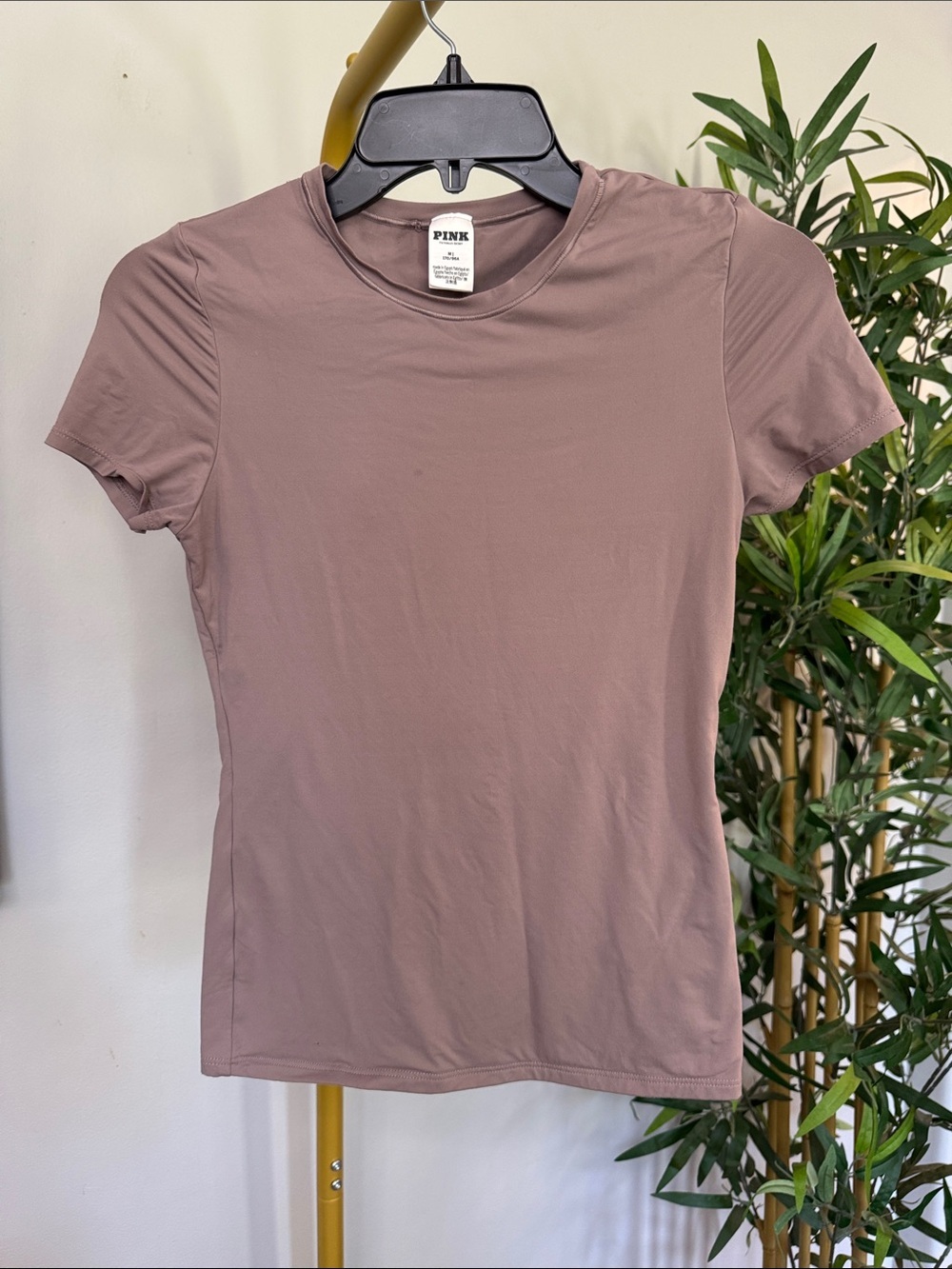 PINK Victoria's Secret Short Sleeve Crewneck Top in Mauve Medium